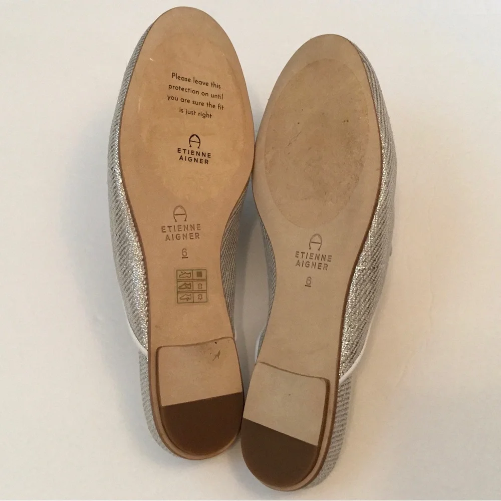 Etienne Aigner ‘Capri’ Silver Slip On Mule - Picture 8 of 11